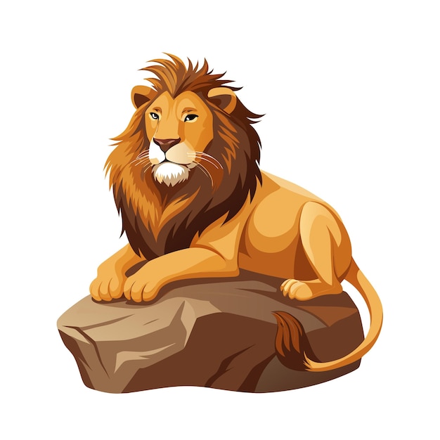 Concepto de ilustración vectorial realista del león