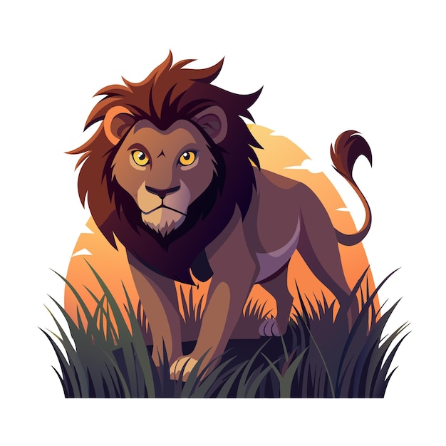Concepto de ilustración vectorial realista del león