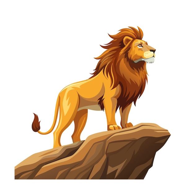 Concepto de ilustración vectorial realista del león