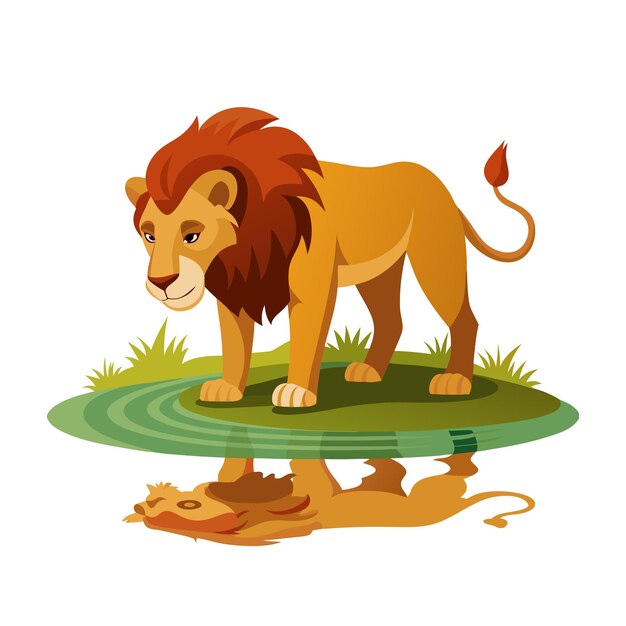 Concepto de ilustración vectorial realista del león