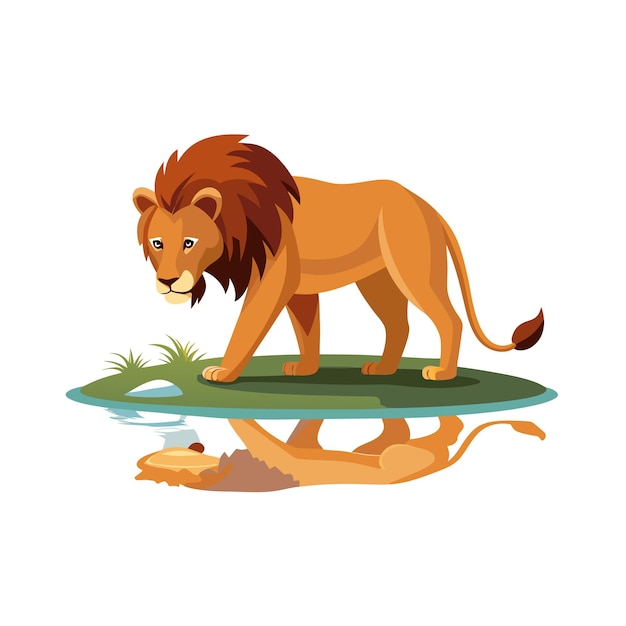 Concepto de ilustración vectorial realista del león
