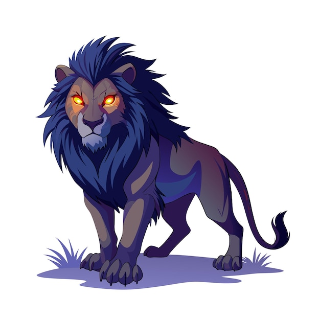 Concepto de ilustración vectorial realista del león