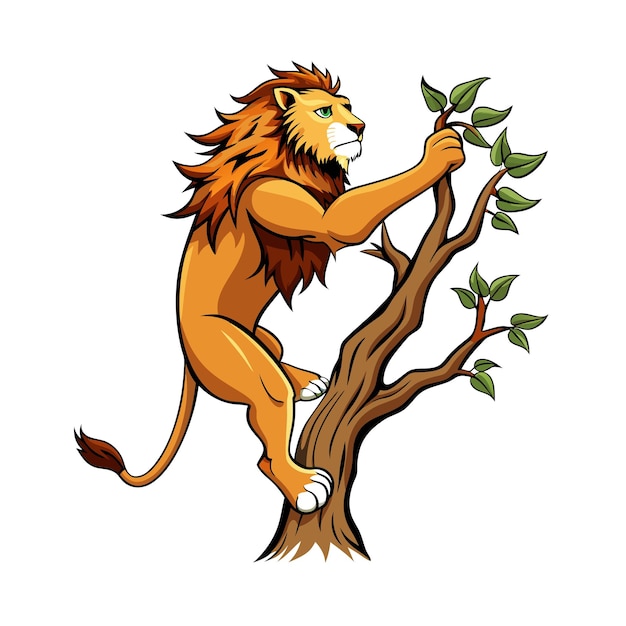 Concepto de ilustración vectorial realista del león