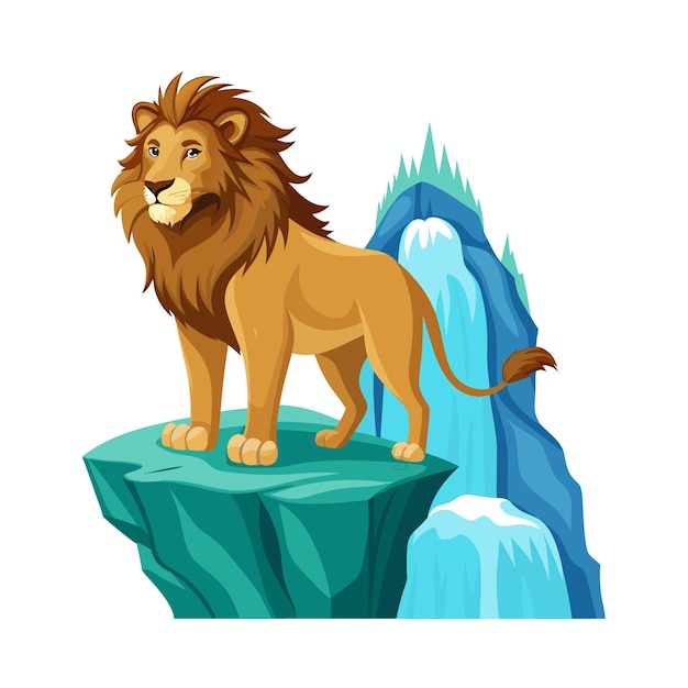 Concepto de ilustración vectorial realista del león
