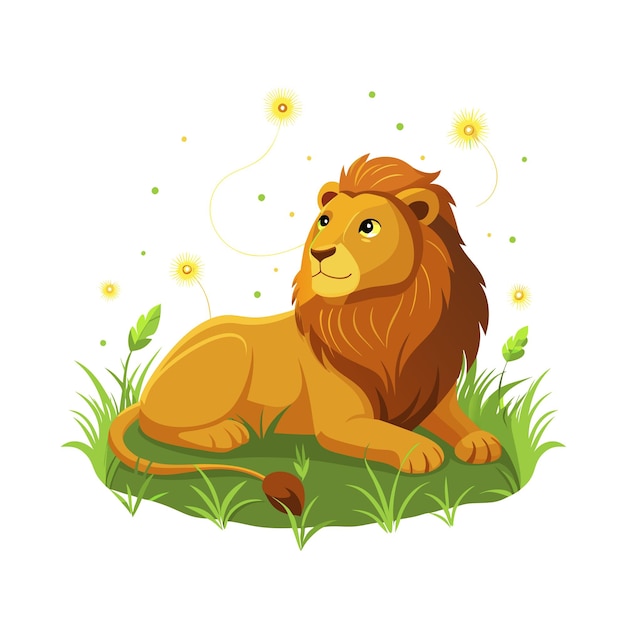 Concepto de ilustración vectorial realista del león