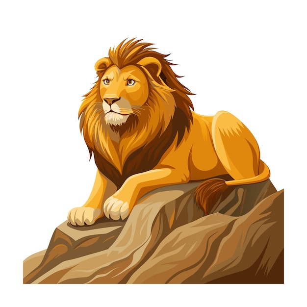 Concepto de ilustración vectorial realista del león