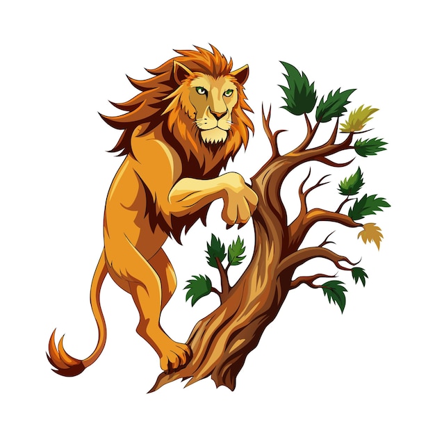Concepto de ilustración vectorial realista del león