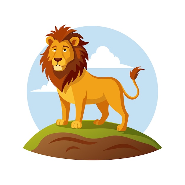 Concepto de ilustración vectorial realista del león