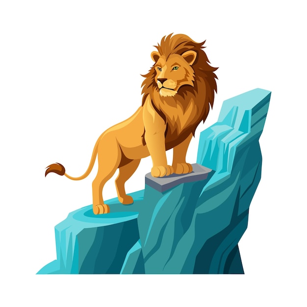 Concepto de ilustración vectorial realista del león