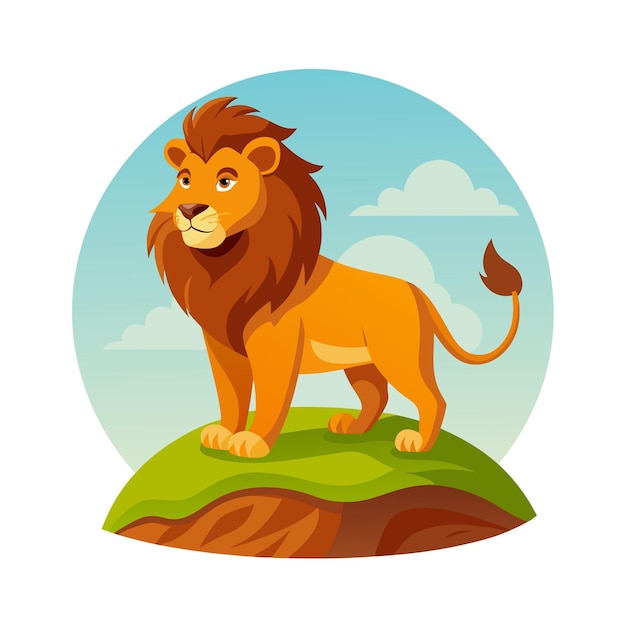 Concepto de ilustración vectorial realista del león