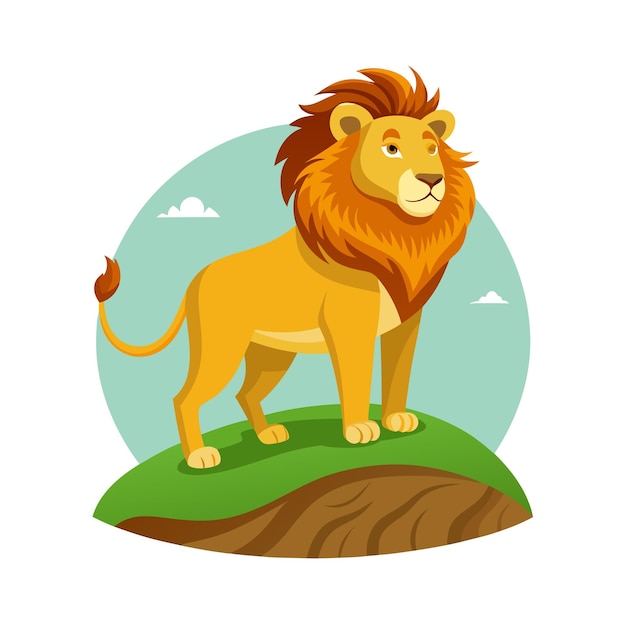 Concepto de ilustración vectorial realista del león