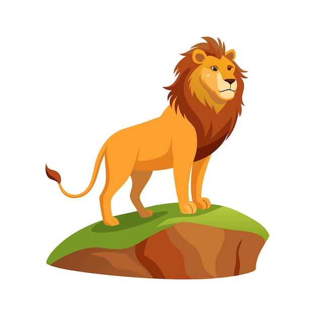 Concepto de ilustración vectorial realista del león