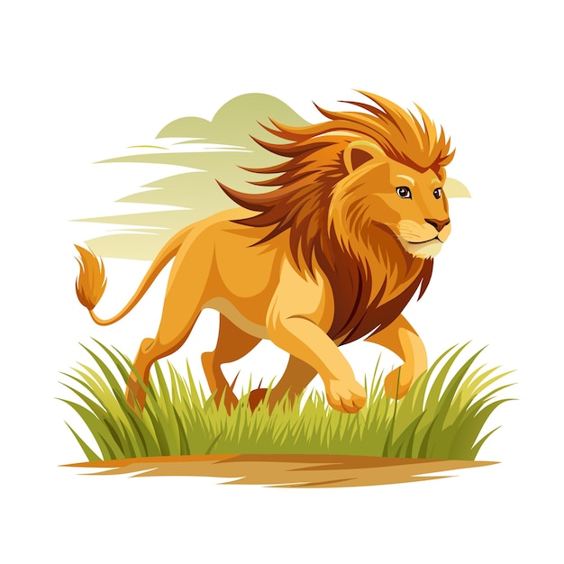 Concepto de ilustración vectorial realista del león
