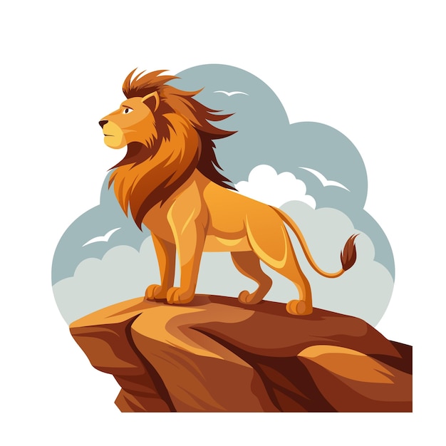 Concepto de ilustración vectorial realista del león