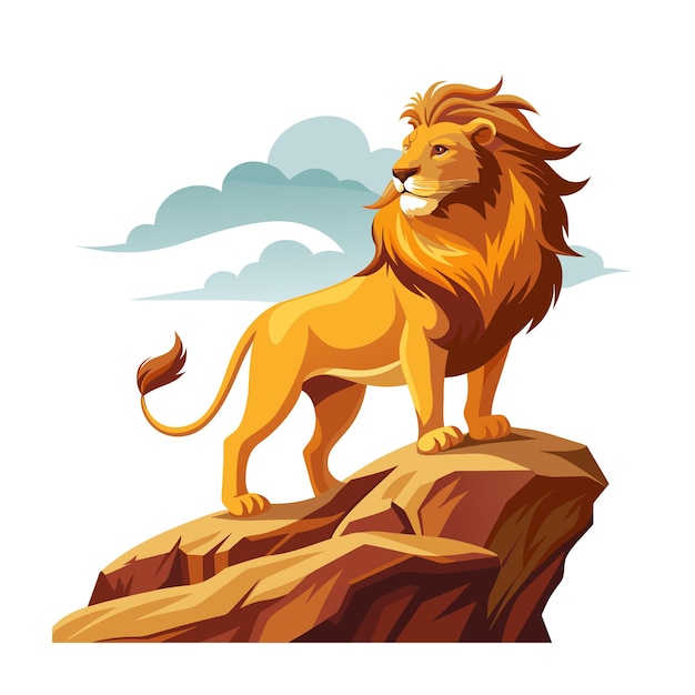 Concepto de ilustración vectorial realista del león