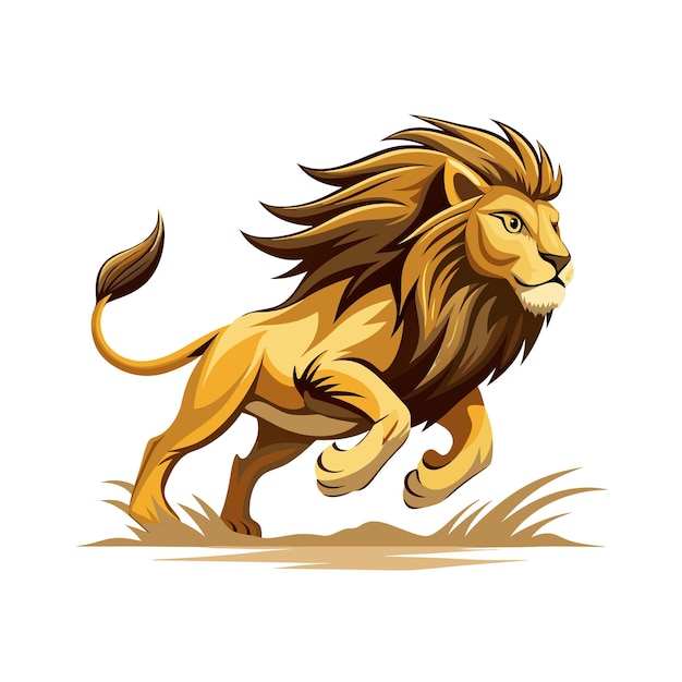Concepto de ilustración vectorial realista del león