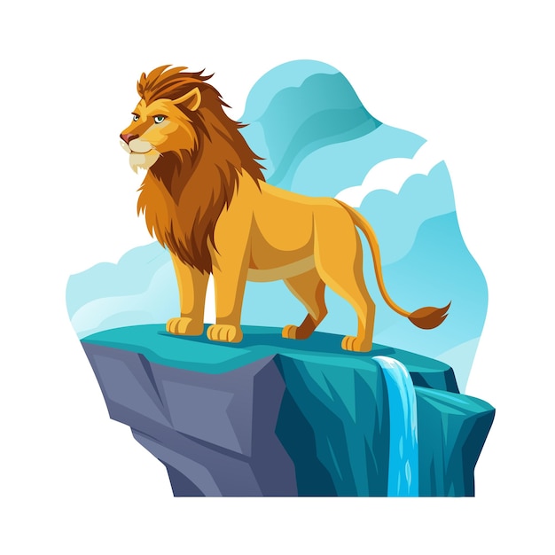 Concepto de ilustración vectorial realista del león