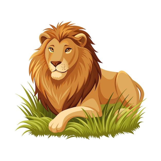 Concepto de ilustración vectorial realista del león