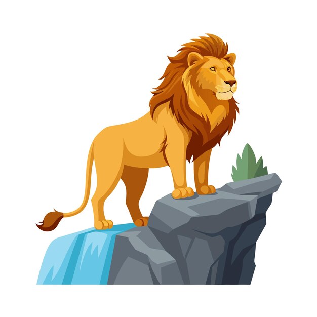 Concepto de ilustración vectorial realista del león