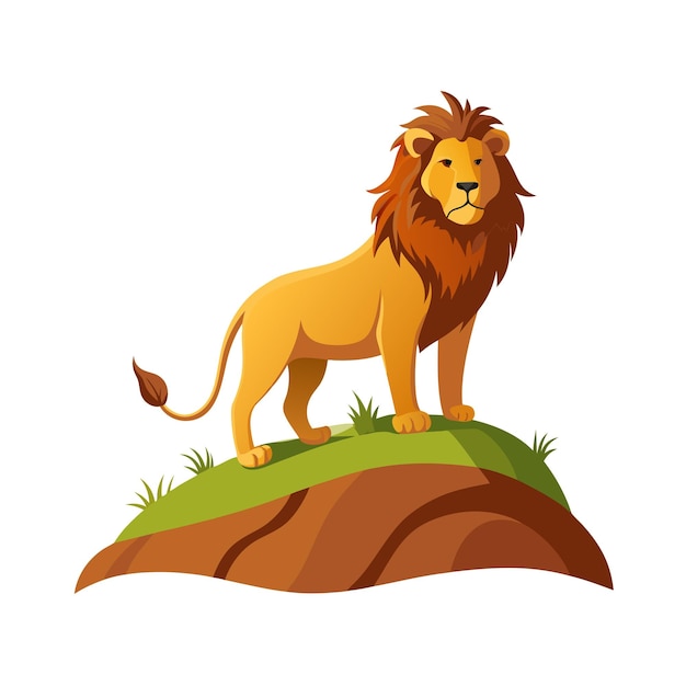 Concepto de ilustración vectorial realista del león