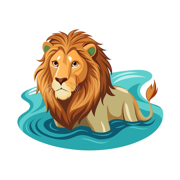 Concepto de ilustración vectorial realista del león