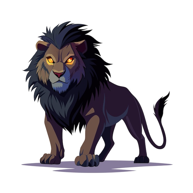 Concepto de ilustración vectorial realista del león