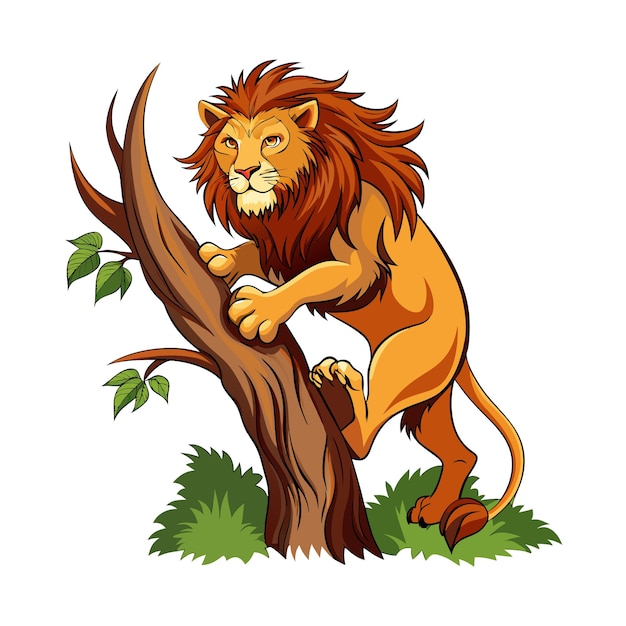 Concepto de ilustración vectorial realista del león