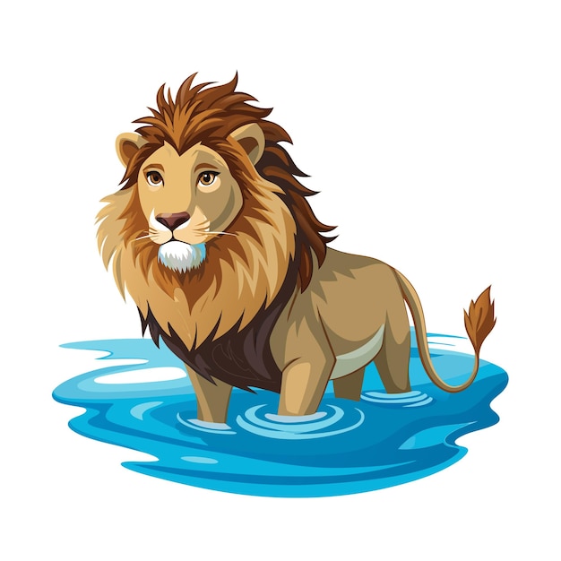 Concepto de ilustración vectorial realista del león
