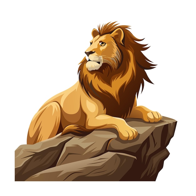 Concepto de ilustración vectorial realista del león