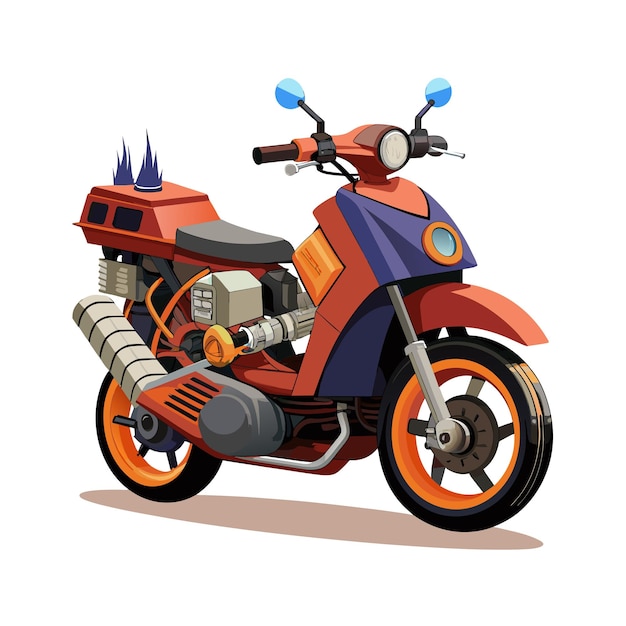 Concepto de ilustración vectorial realista de la motocicleta