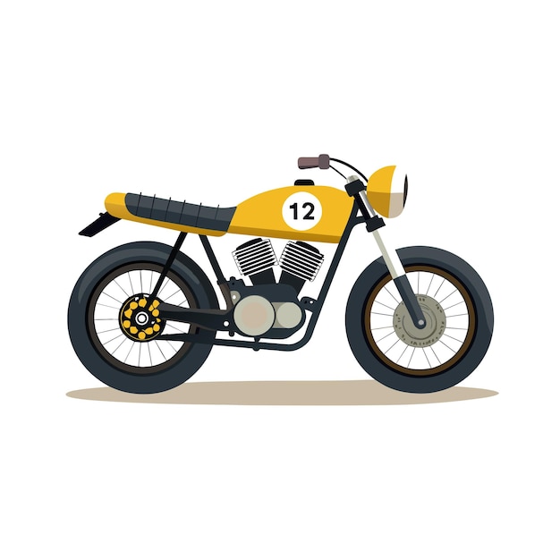 Concepto de ilustración vectorial realista de la motocicleta