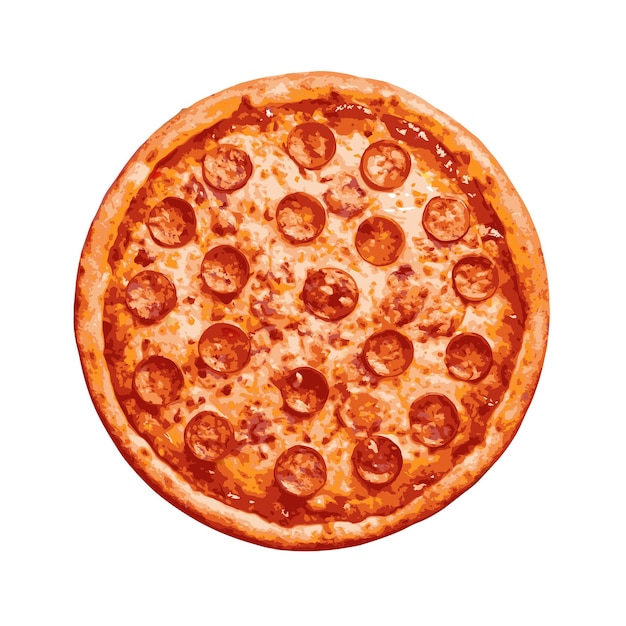 Concepto de ilustración vectorial realista de la pizza