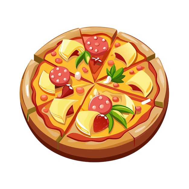 Concepto de ilustración vectorial realista de la pizza