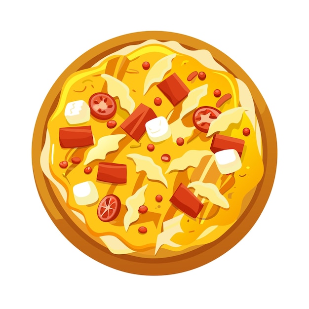 Concepto de ilustración vectorial realista de la pizza