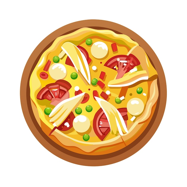 Concepto de ilustración vectorial realista de la pizza