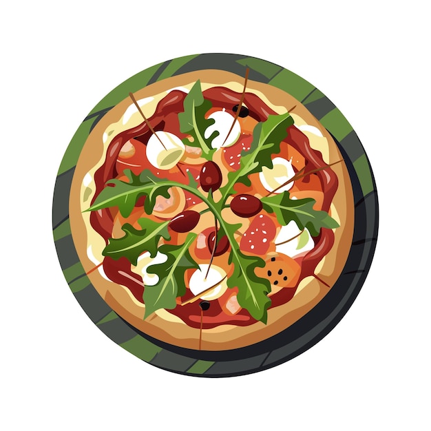Concepto de ilustración vectorial realista de la pizza