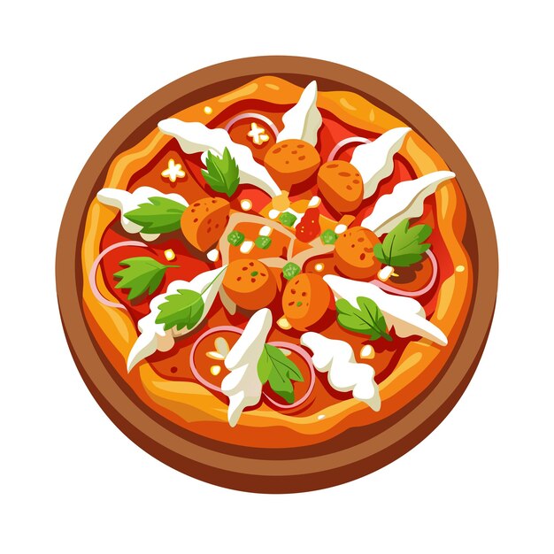 Concepto de ilustración vectorial realista de la pizza