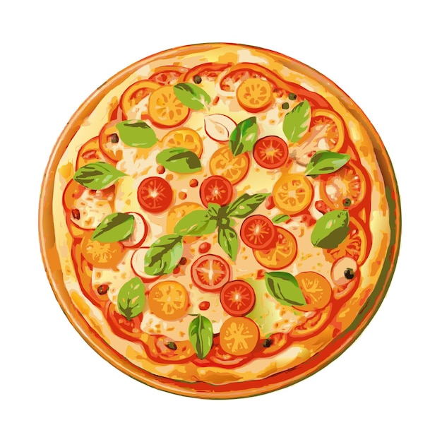 Concepto de ilustración vectorial realista de la pizza