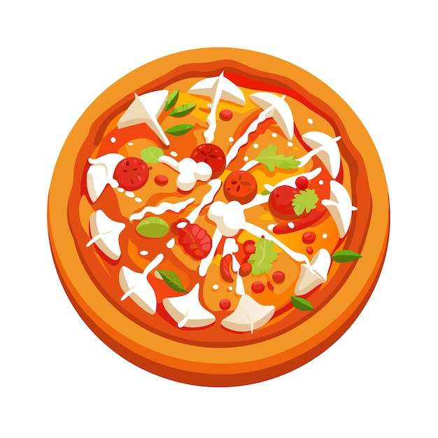 Concepto de ilustración vectorial realista de la pizza