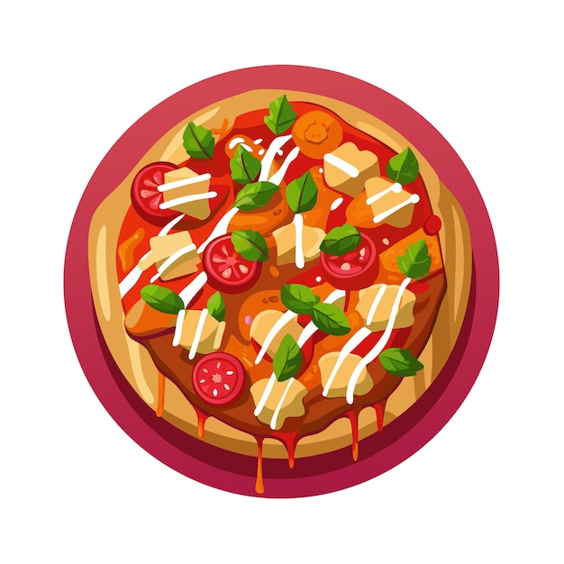 Concepto de ilustración vectorial realista de la pizza