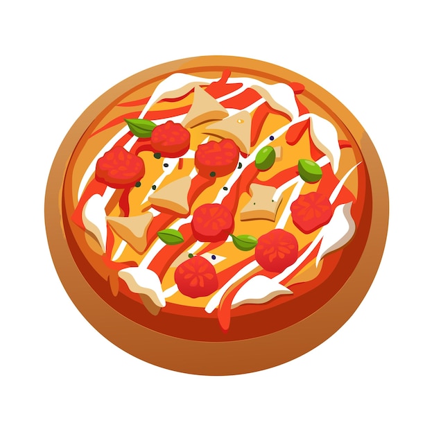 Concepto de ilustración vectorial realista de la pizza