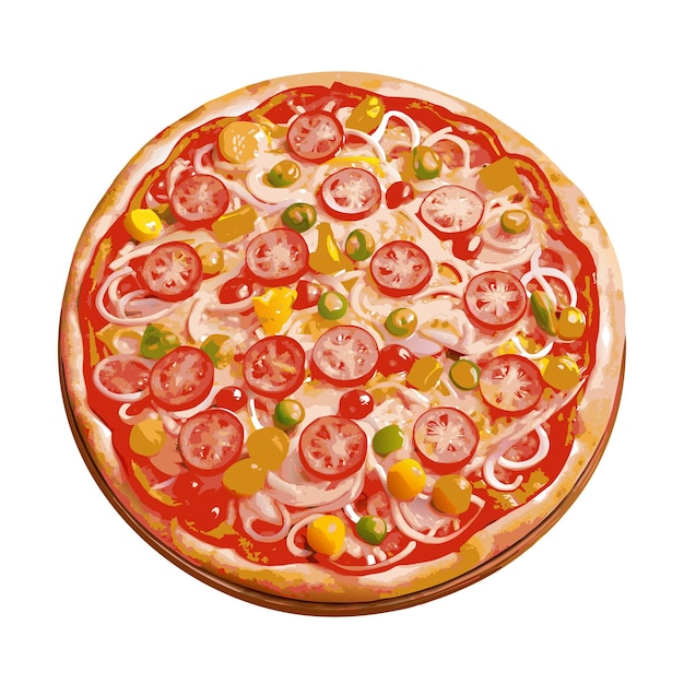 Concepto de ilustración vectorial realista de la pizza