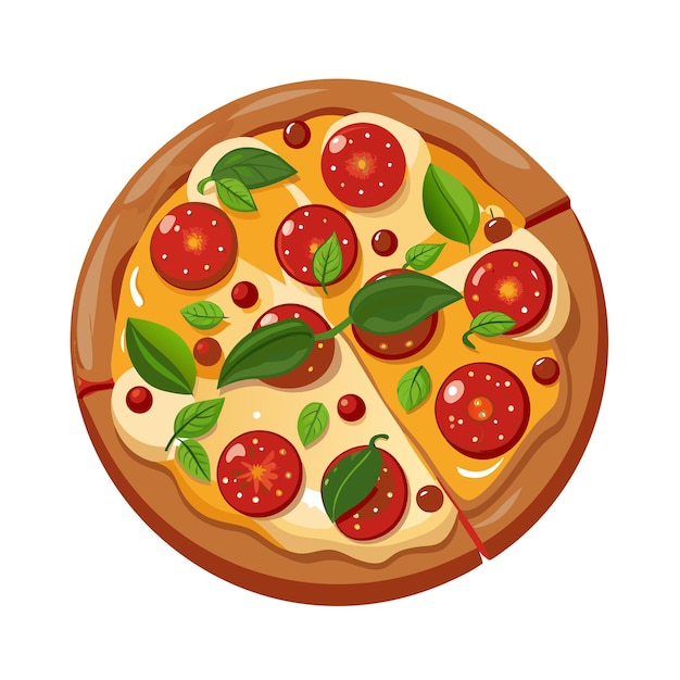 Concepto de ilustración vectorial realista de la pizza