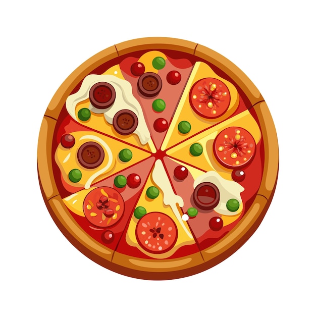 Concepto de ilustración vectorial realista de la pizza