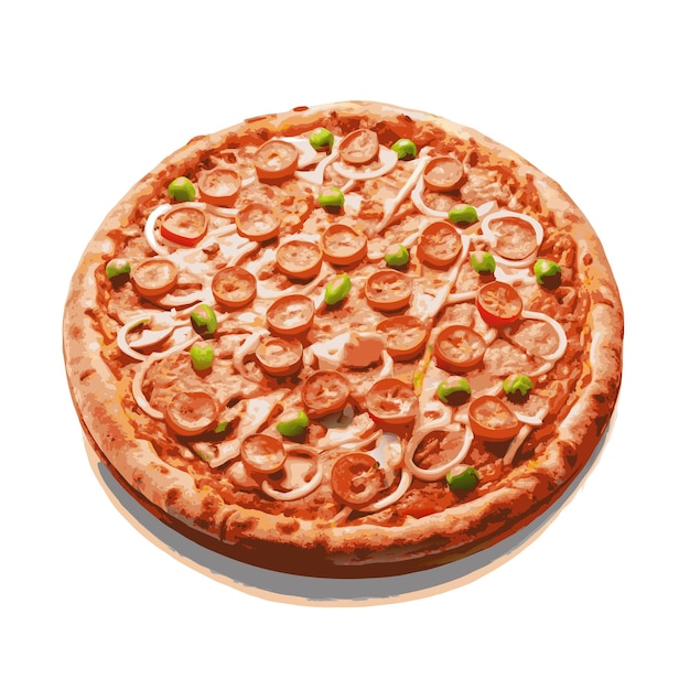 Concepto de ilustración vectorial realista de la pizza