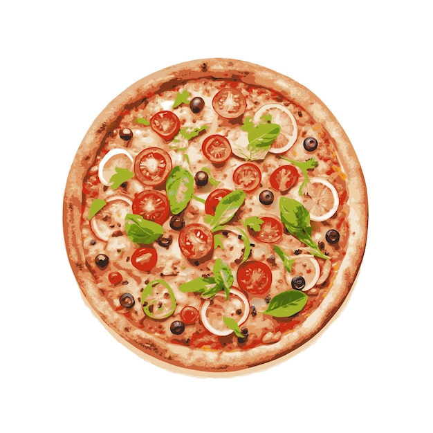 Concepto de ilustración vectorial realista de la pizza