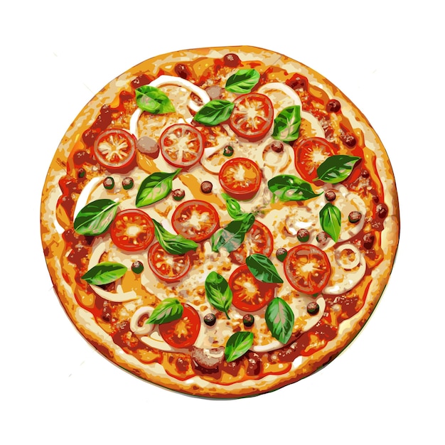 Concepto de ilustración vectorial realista de la pizza