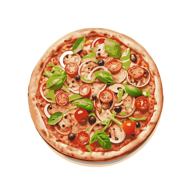 Concepto de ilustración vectorial realista de la pizza