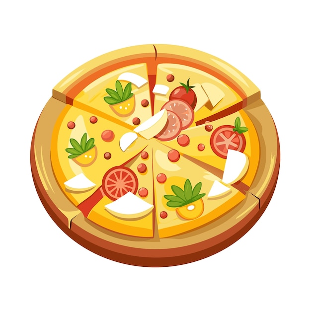 Concepto de ilustración vectorial realista de la pizza