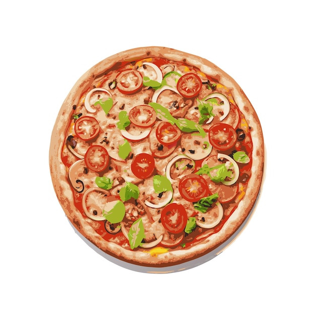 Concepto de ilustración vectorial realista de la pizza
